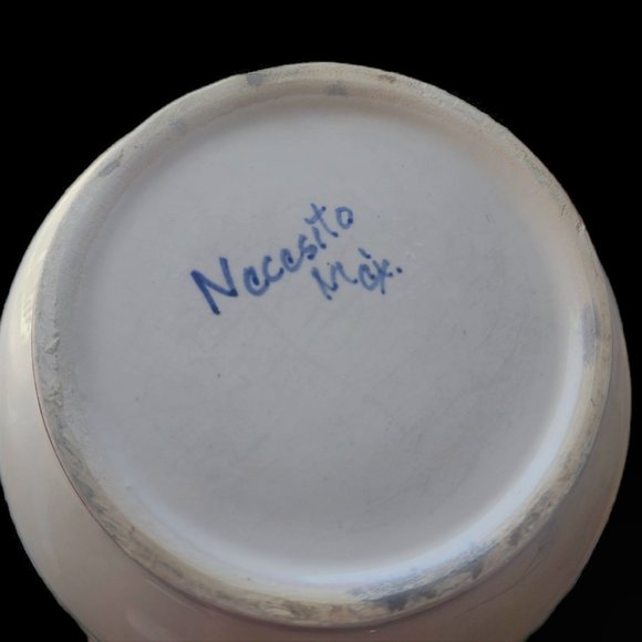 Mexican Pottery Pitcher Water Jug Chicken Bird Necesito Max Mexico Farmhouse 11" - Picture 7 of 8